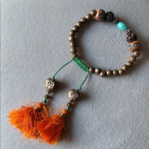 Boho handmade beaded tassel bracelet